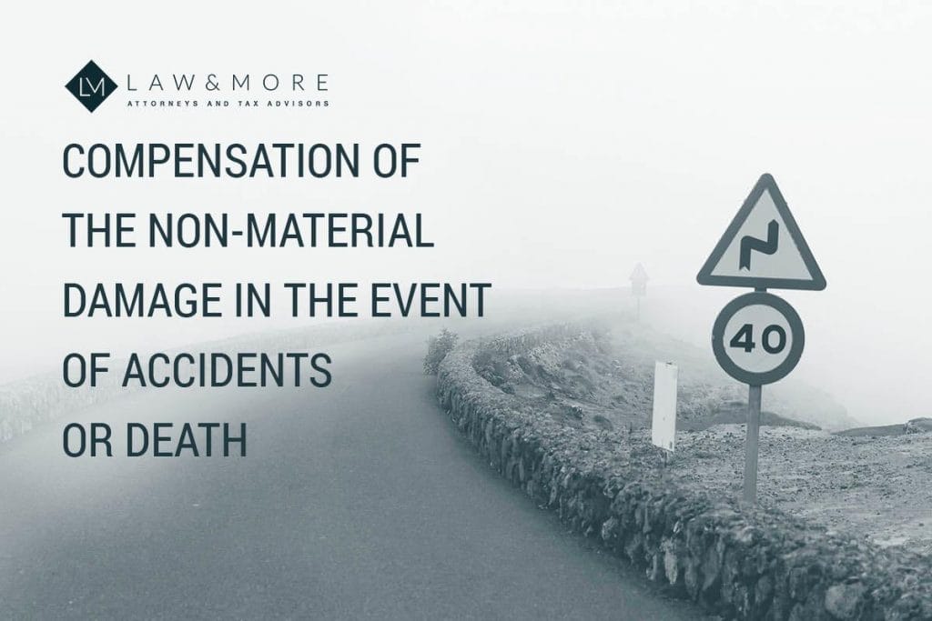 Compensation of the non material damage in the event of accidents or death