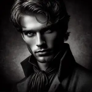 a man in a black and white photo
