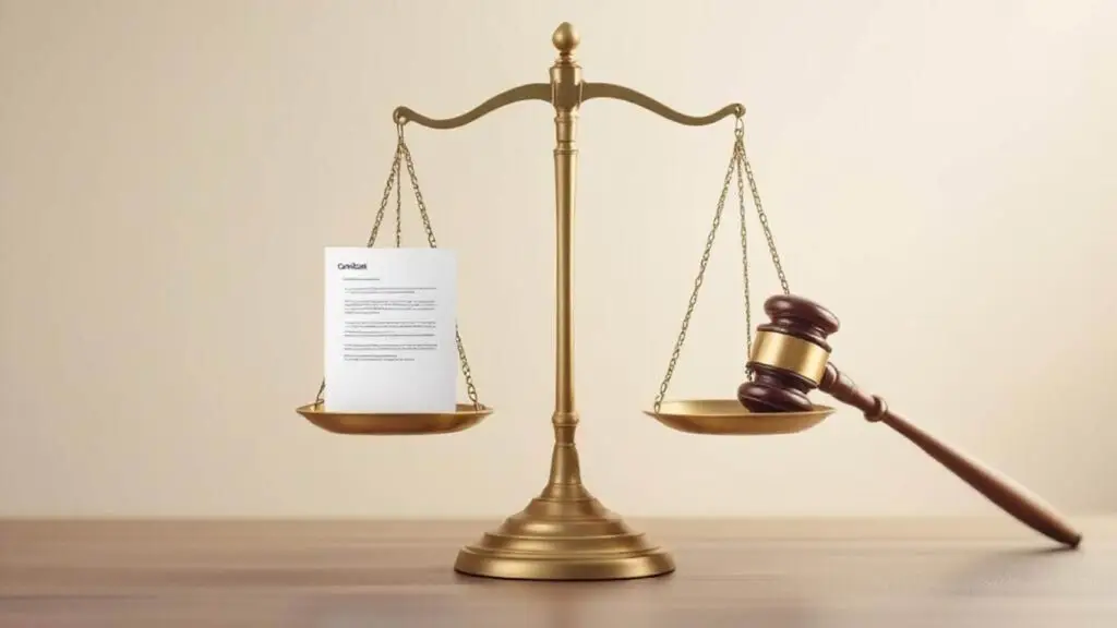 Terminating an agreement: this is how to do it right 2 a gavel and a paper on a scale