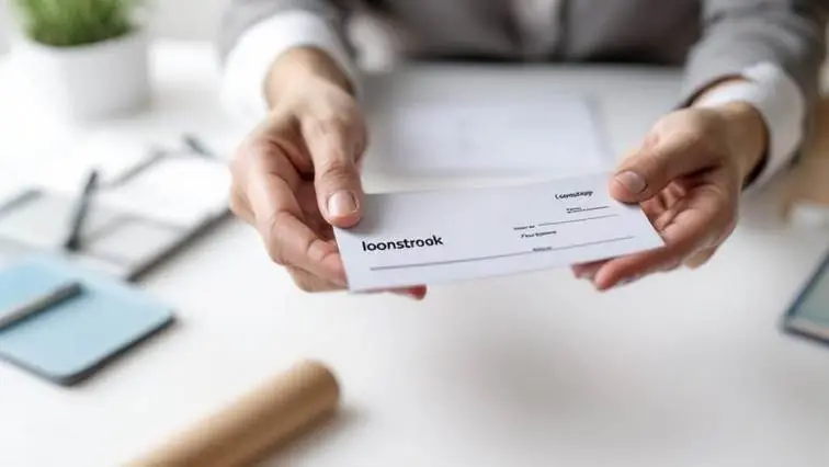 Two hands passing a document across a desk
