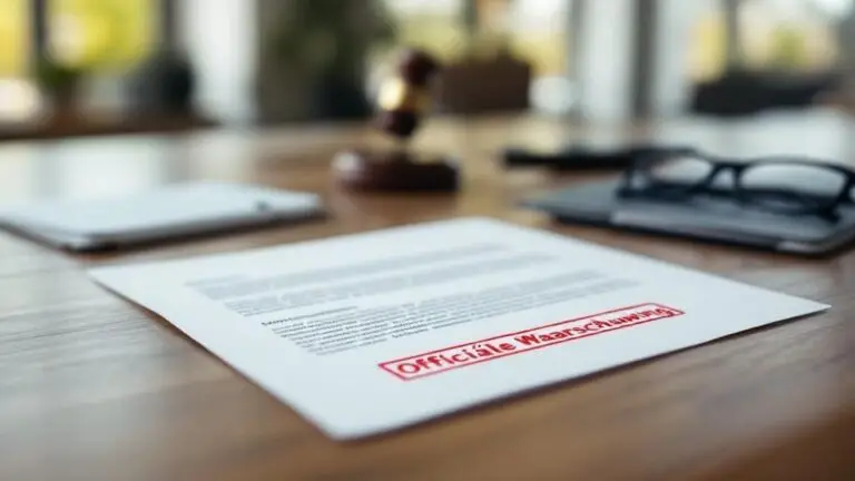 Official written warning letter on a desk with a pen, illustrating a formal warning from an employer