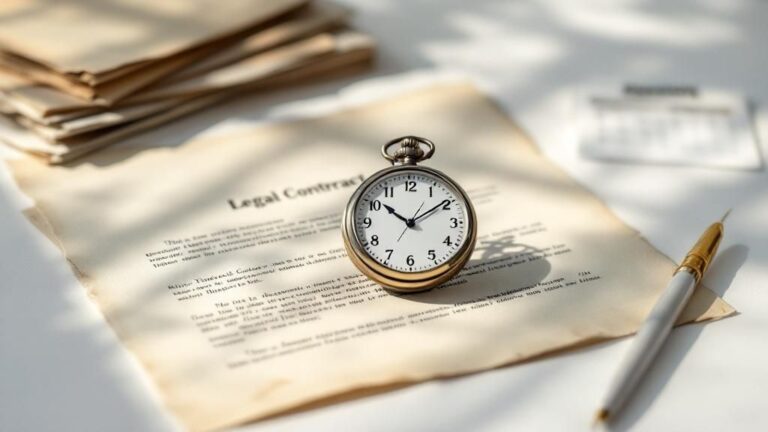 Antique pocket watch resting on legal documents, illustrating limitation periods in Dutch law
