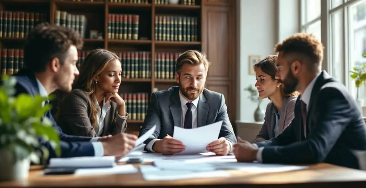 Top 10 Mistakes in Media Law and How to Avoid Them 2 Diverse group discusses trademark regulations with a Dutch lawyer.