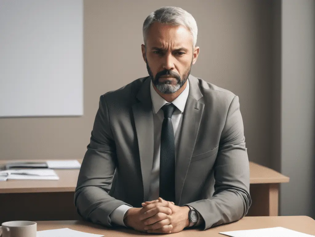 Businessman seated at a desk.
