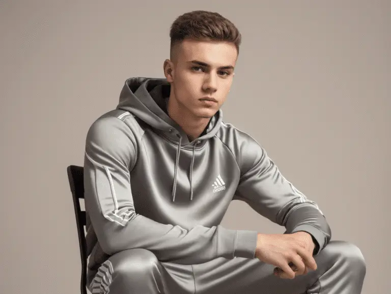 A young man sitting alone, looking towards the camera