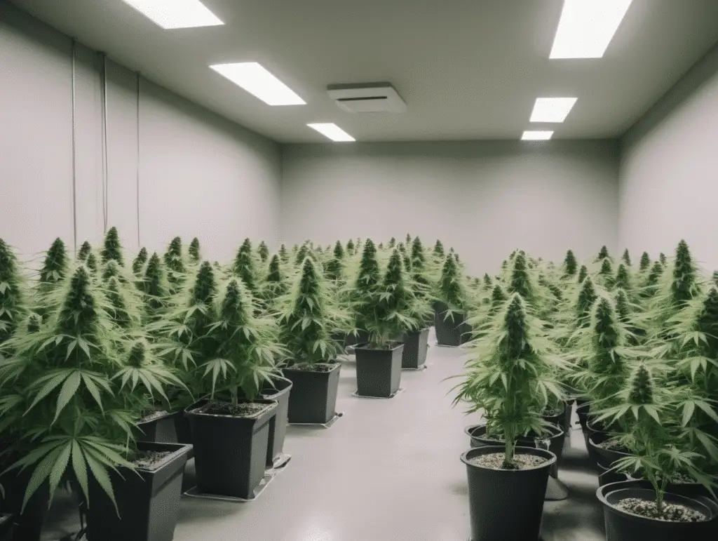 Cultivarea canabisului în interior cu plante luxuriante