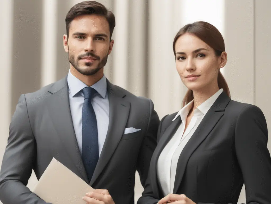 Commercial Contract Solicitor: Netherlands Services & Fees 2 Two professionals in formal attire.