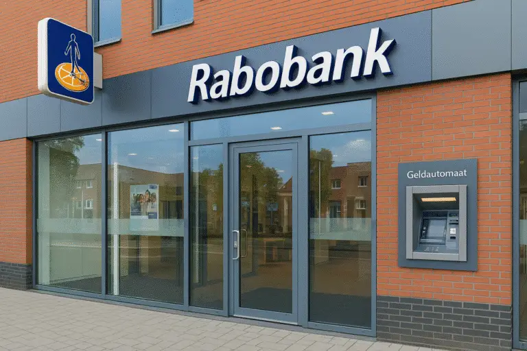 Rabobank branch with ATM outside.