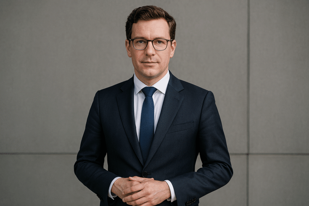 Smartly dressed man in formal attire.