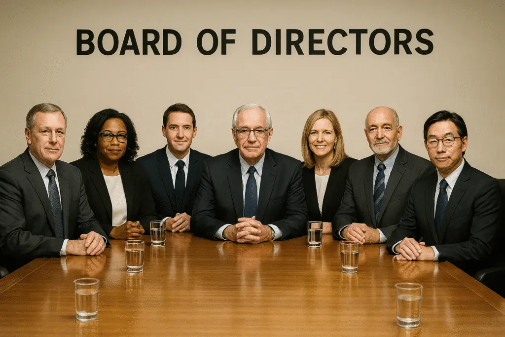 Formal meeting of corporate executives.