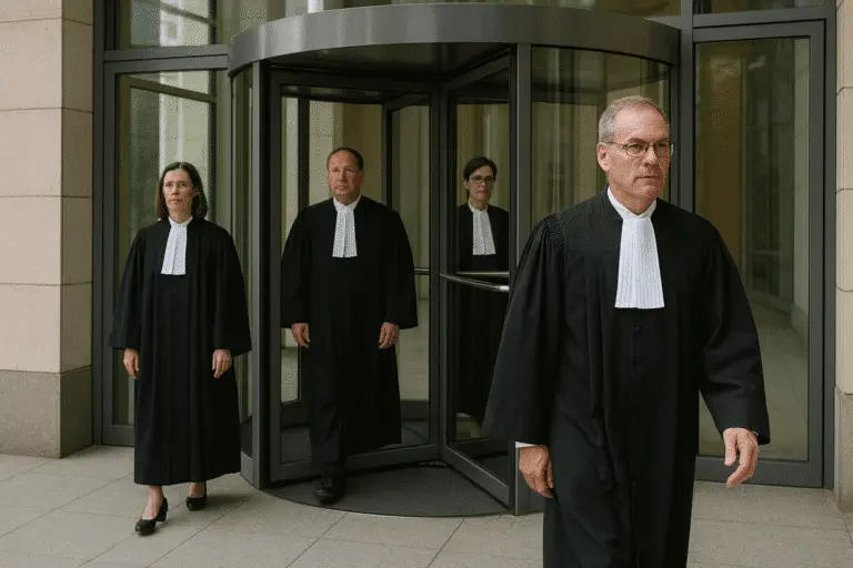 Judges at a revolving door