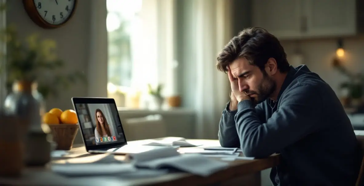False Accusations, Real Consequences: Fighting for Your Reputation 1 Person at a kitchen table with legal papers and a laptop, looking contemplative.