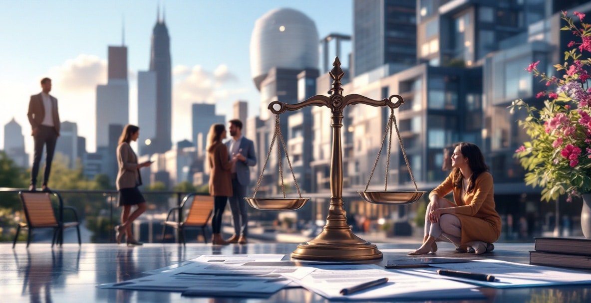 Modern cityscape with Dutch and global architecture, symbolizing the evolving landscape of tenancy laws.