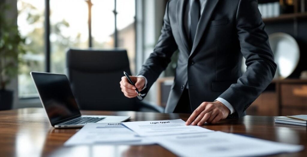 man with papers on a desk