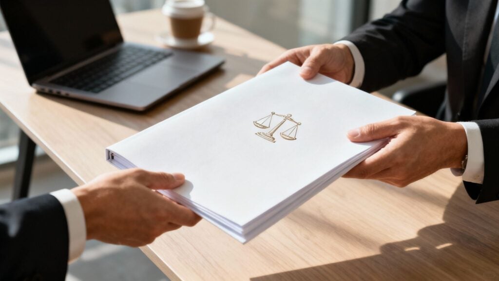 one person delivers general terms and conditions to an other person
