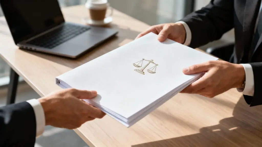 one person delivers general terms and conditions to an other person