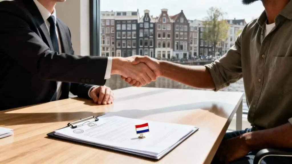 immigration lawyer netherlands handshake agreement