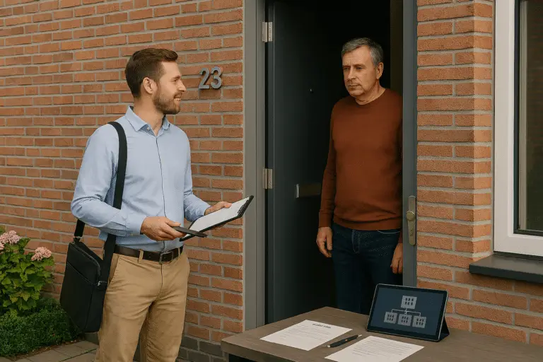 salesperson at the door