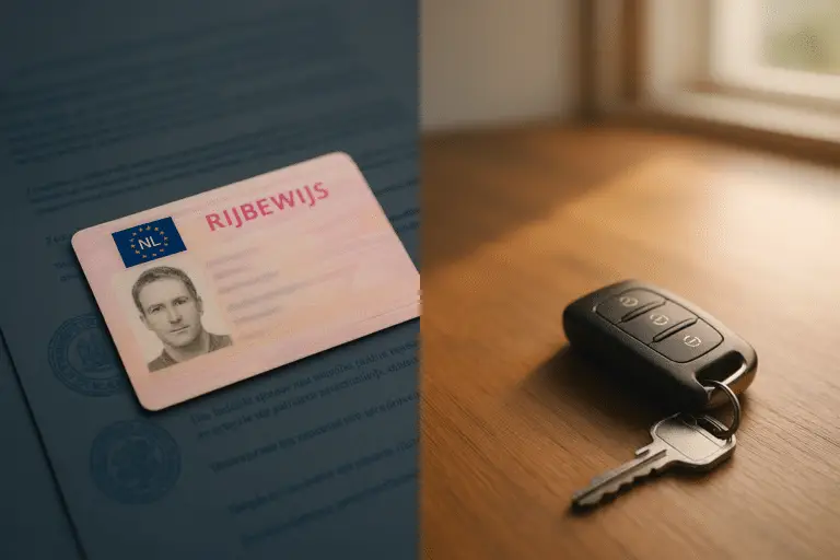 Dutch driving licence and car key