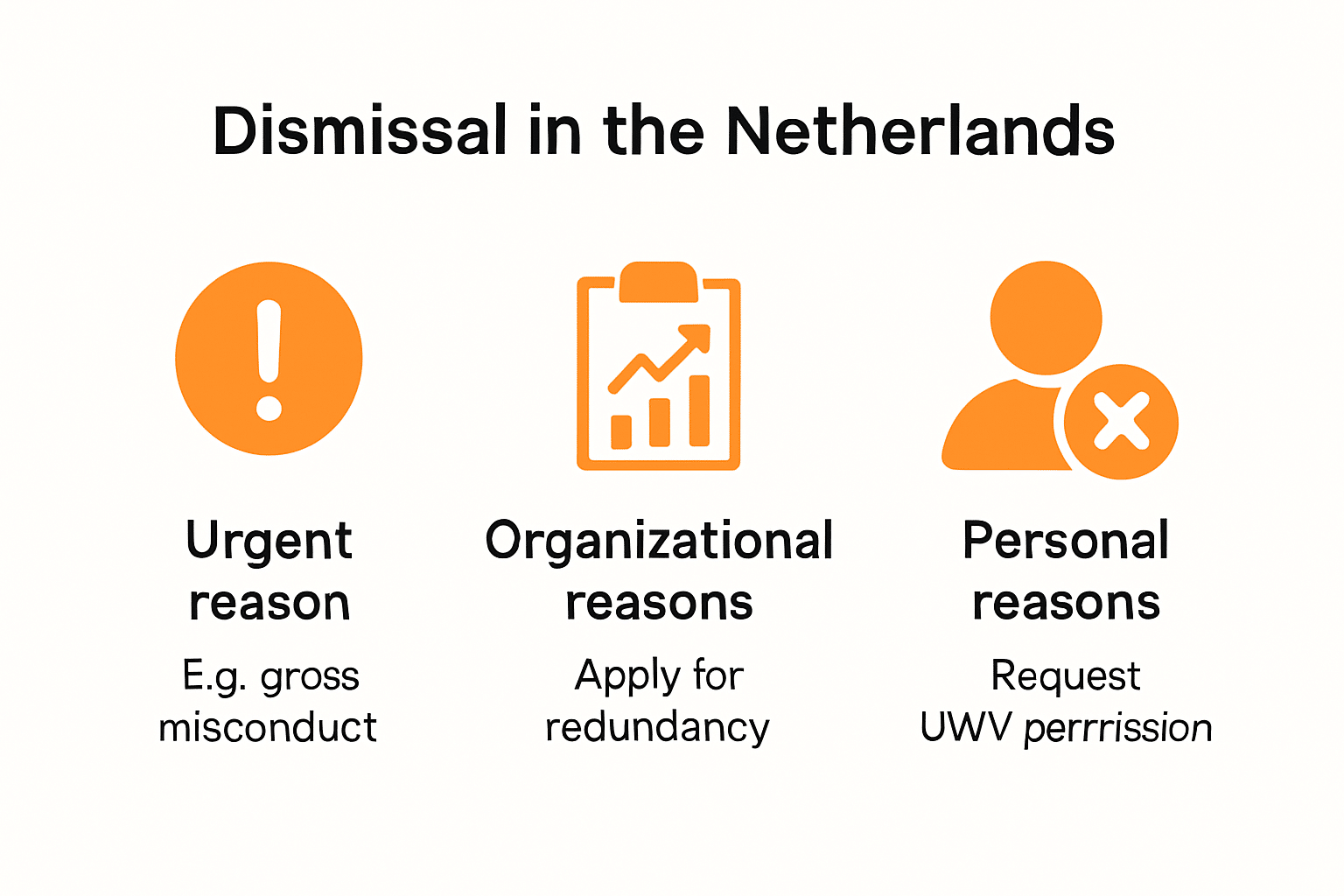 Infographic of legal grounds for terminating employment in the Netherlands