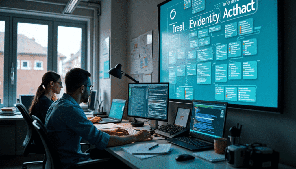 Dutch cybercrime investigators reviewing digital evidence in office