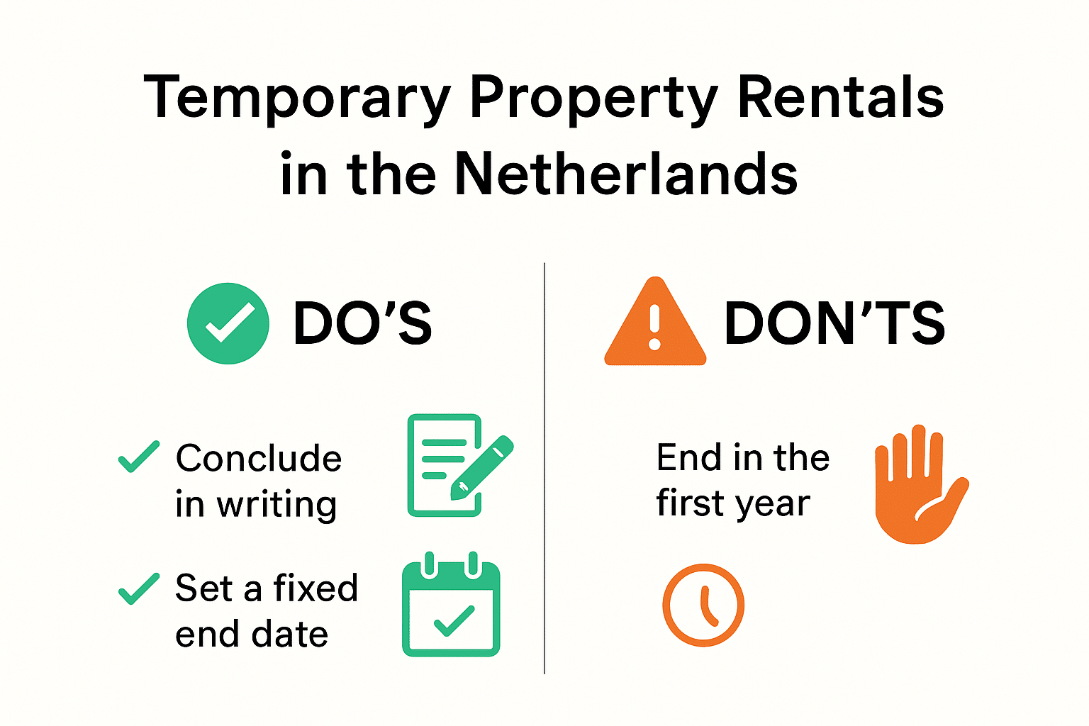 Do's and don'ts checklist for temporary rentals