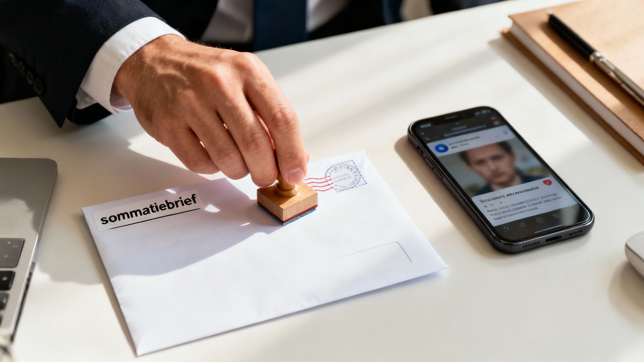 A person at a desk creating a checklist, symbolizing a strategic plan of action.
