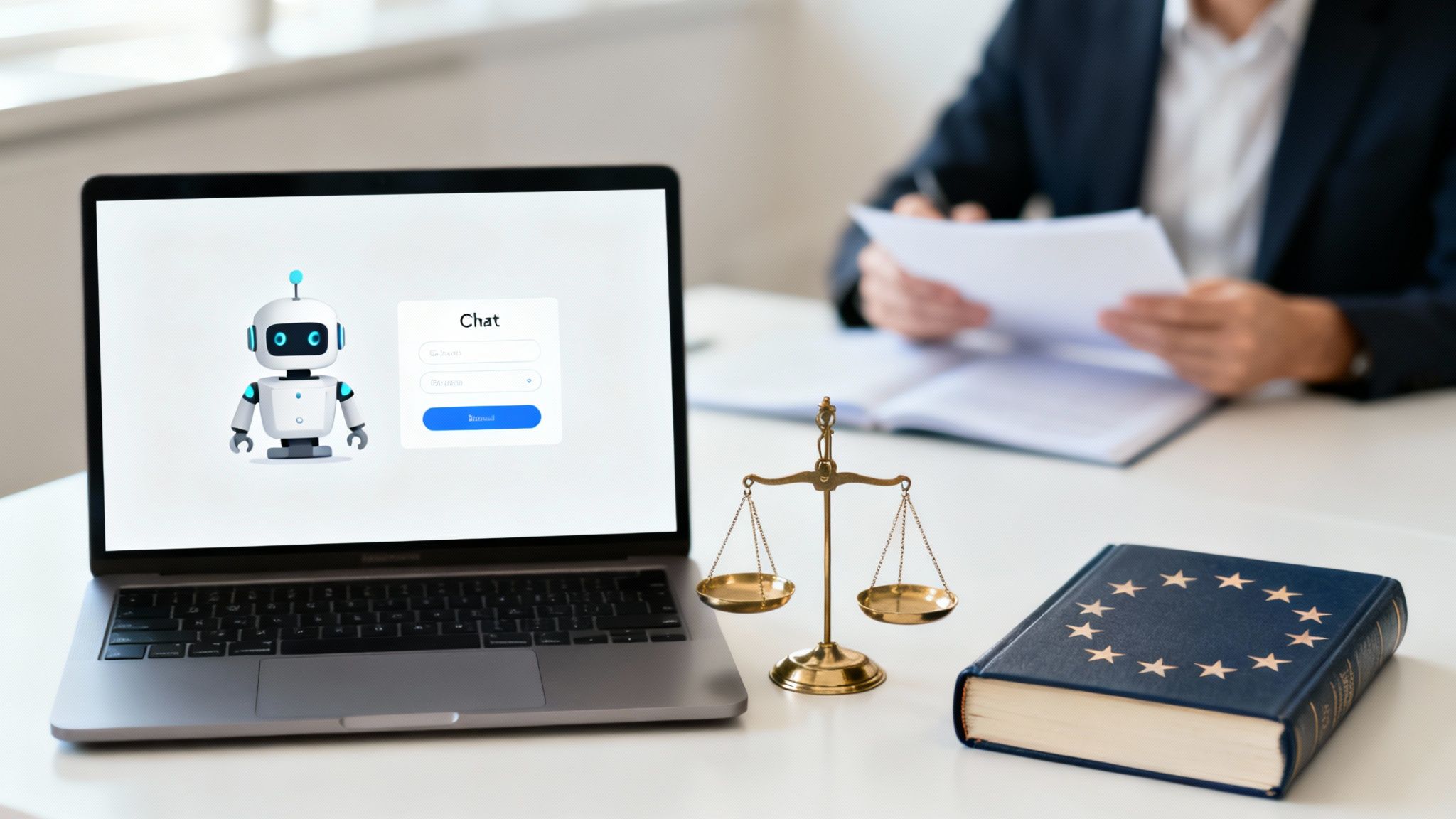Gavel and a keyboard representing AI regulation and technology
