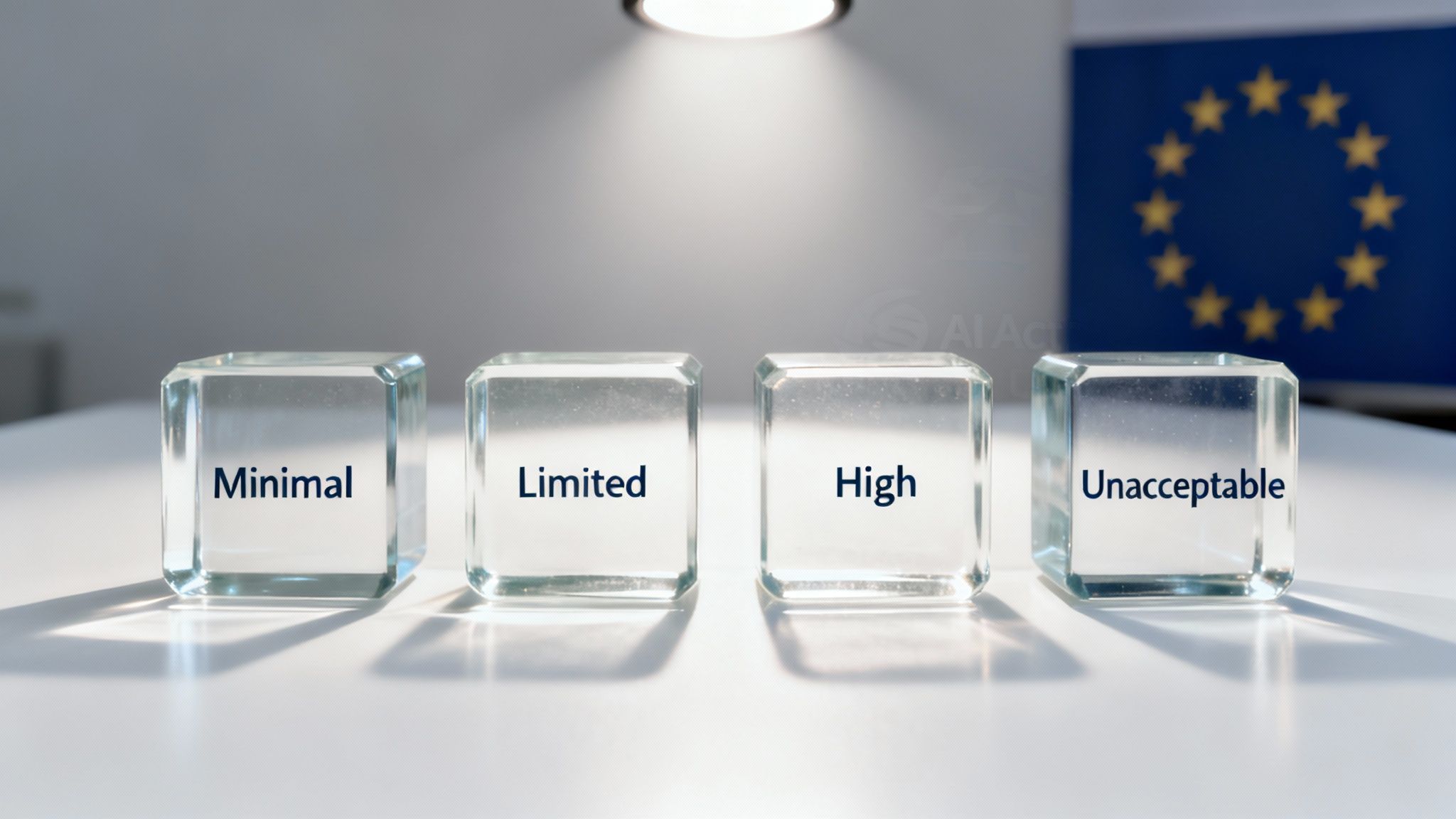 Stylised graphic showing different risk levels from low to high