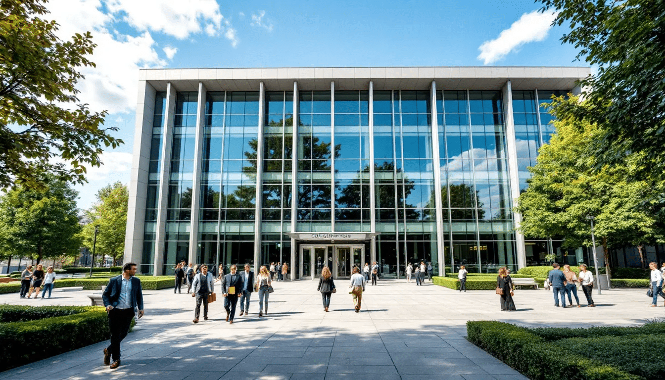 A modern Dutch courthouse, where money laundering cases are tried.