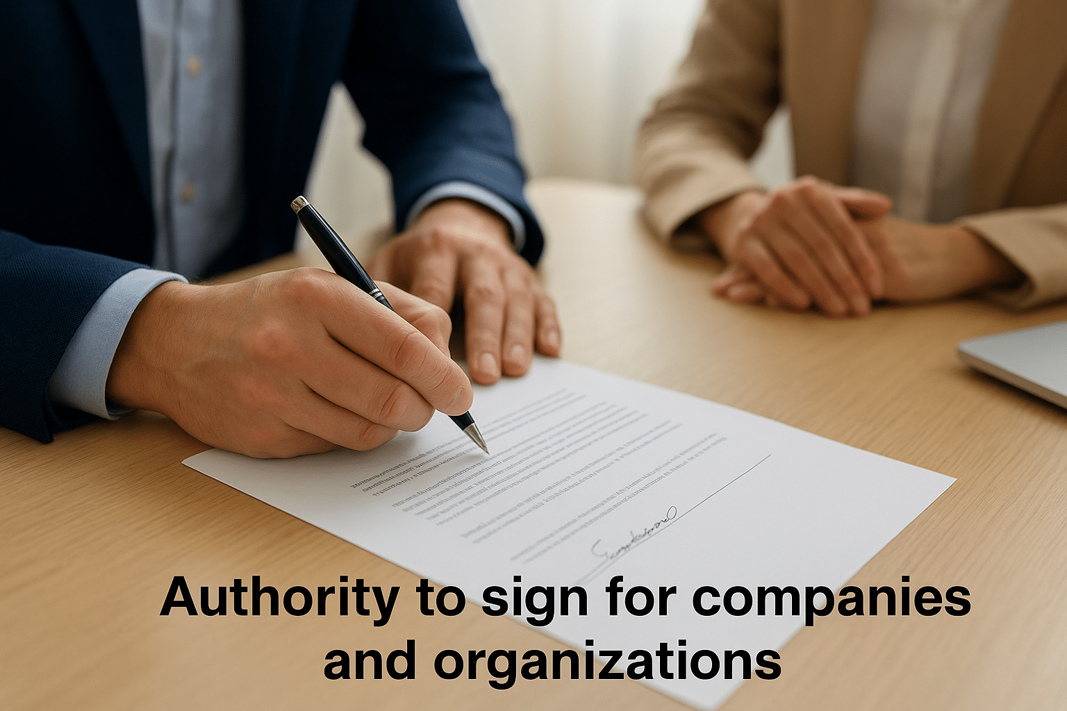 Authority to sign for companies and organizations