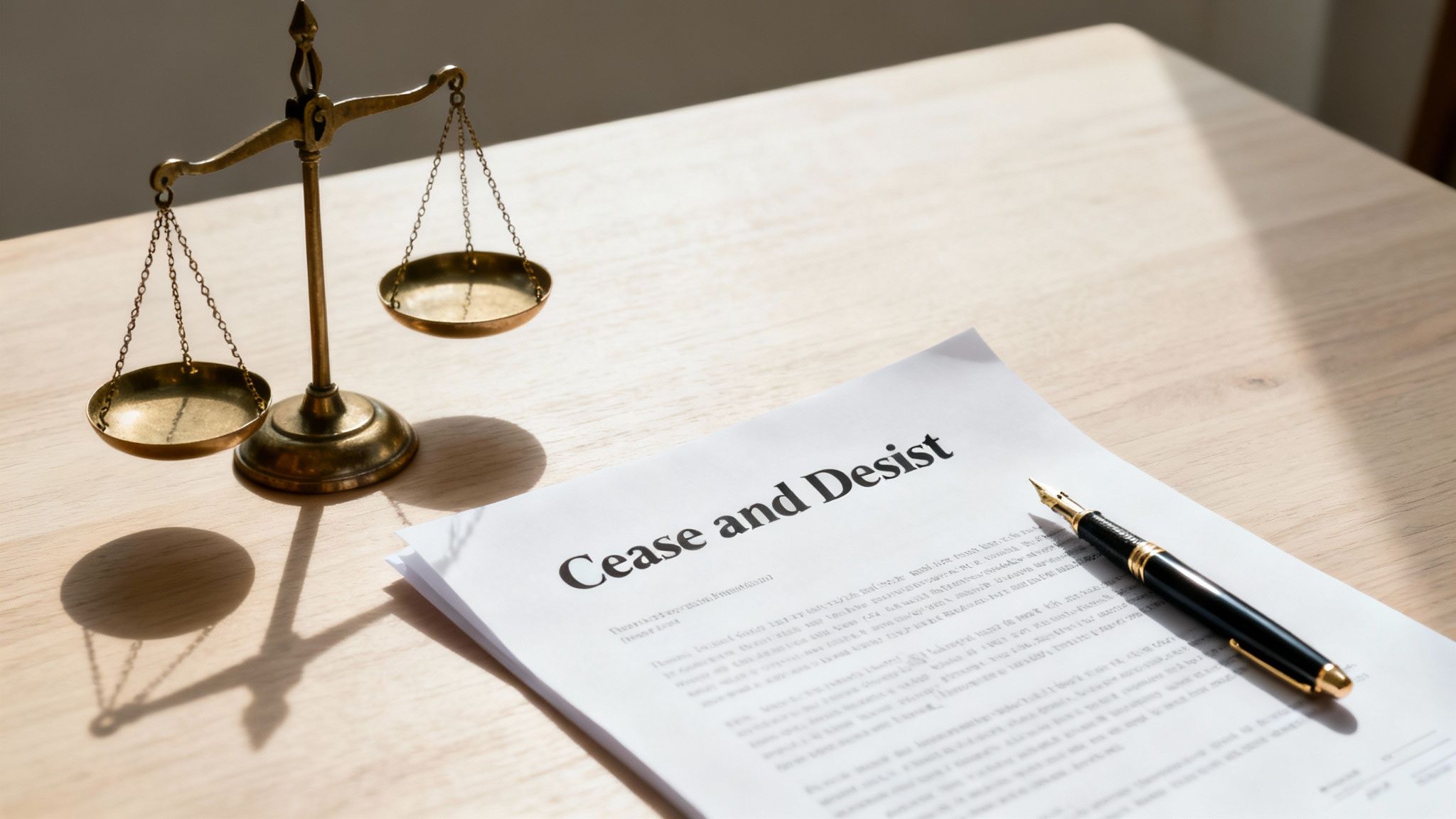 A scale of justice and a gavel resting on a law book, symbolizing the legal tools available to fight defamation.
