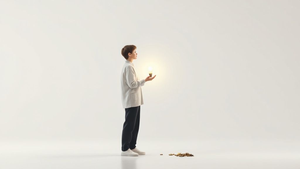 A person at a crossroads, weighing the pros and cons of a business decision.