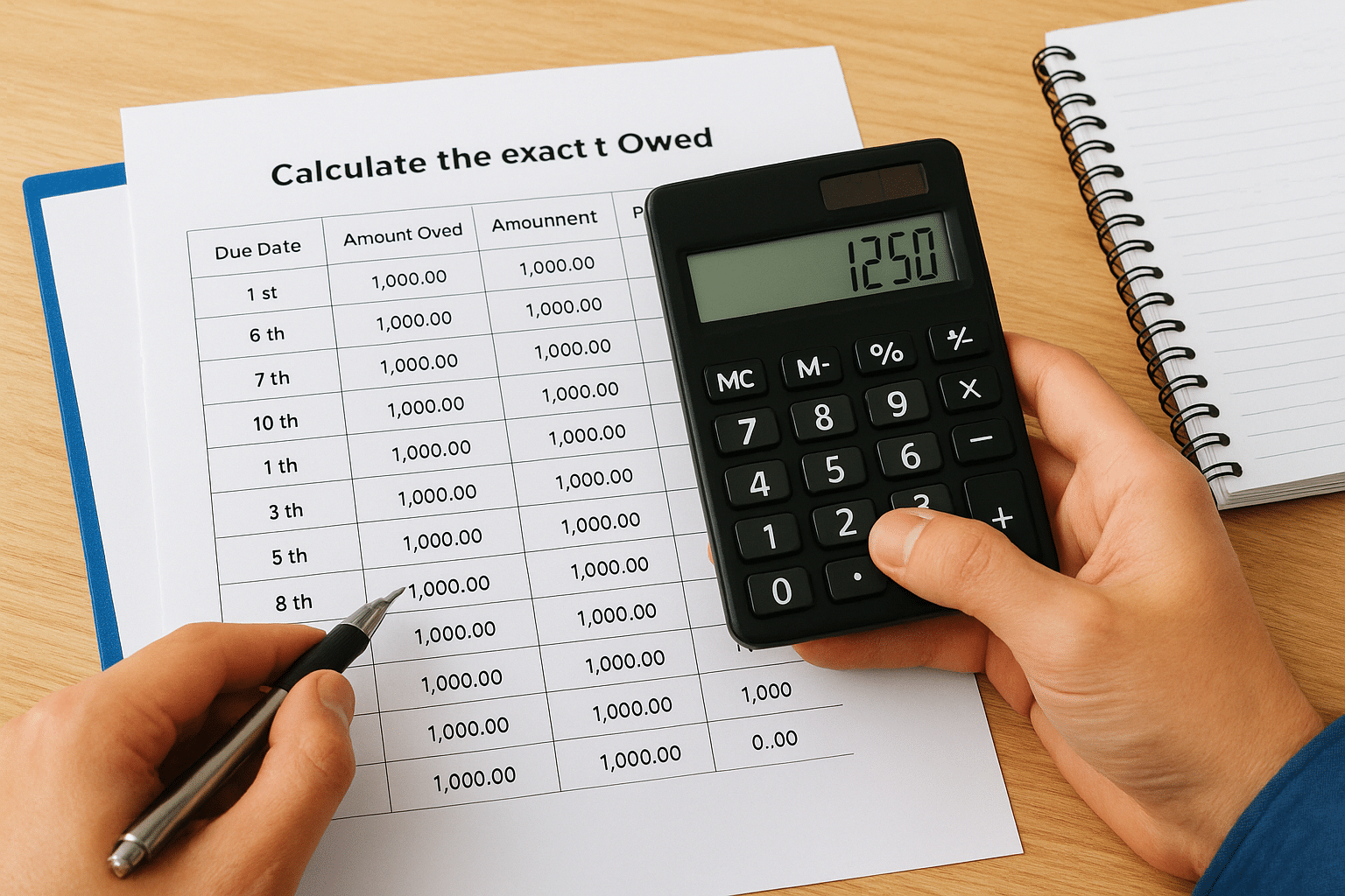 Calculate the exact amount owed