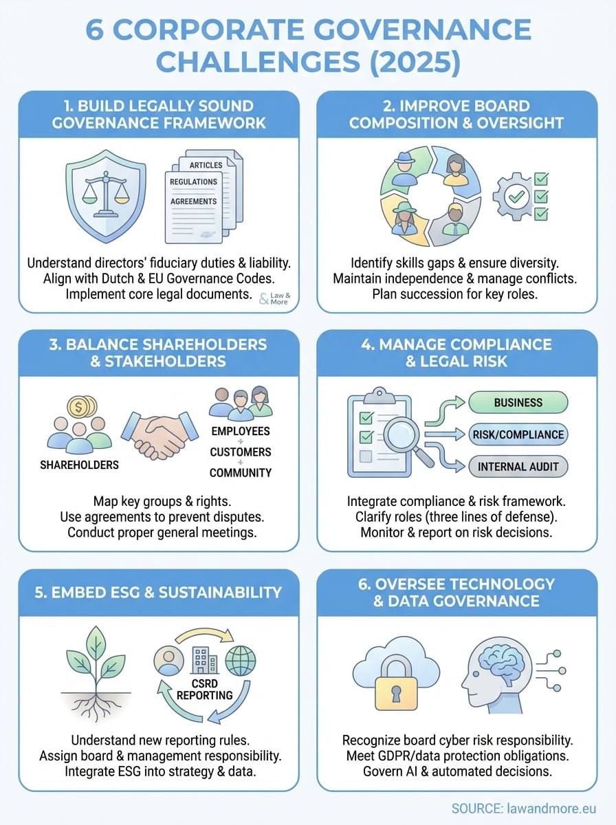 corporate governance challenges infographic