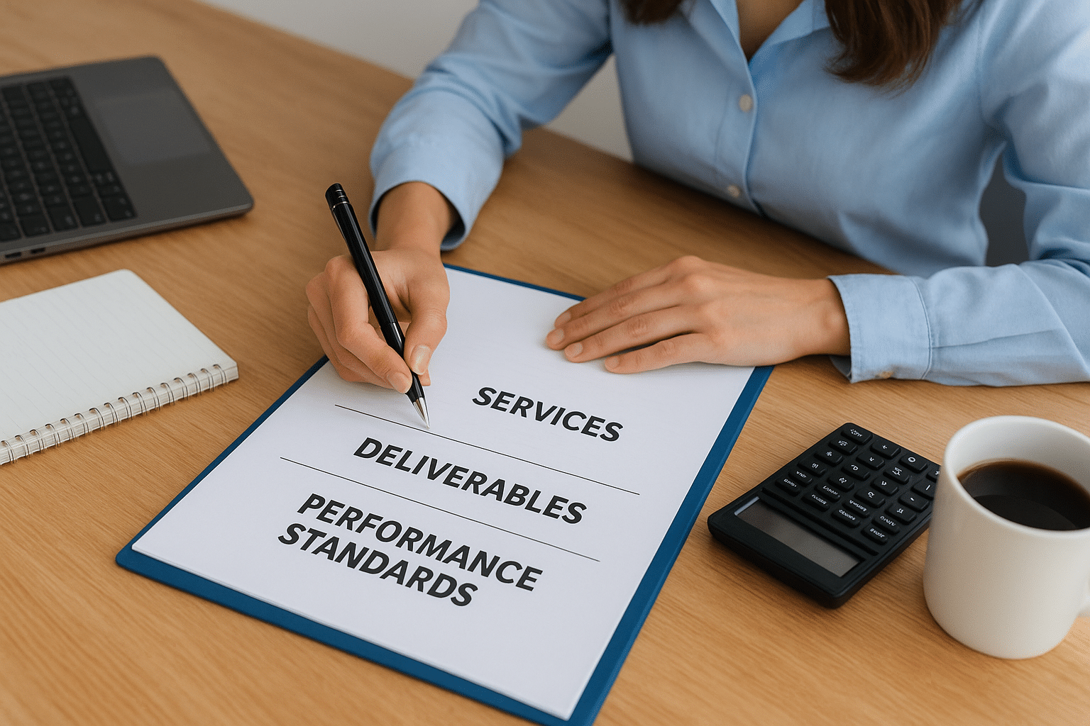 Define services, deliverables and performance standards
