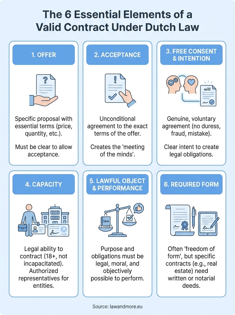 elements of a valid contract infographic