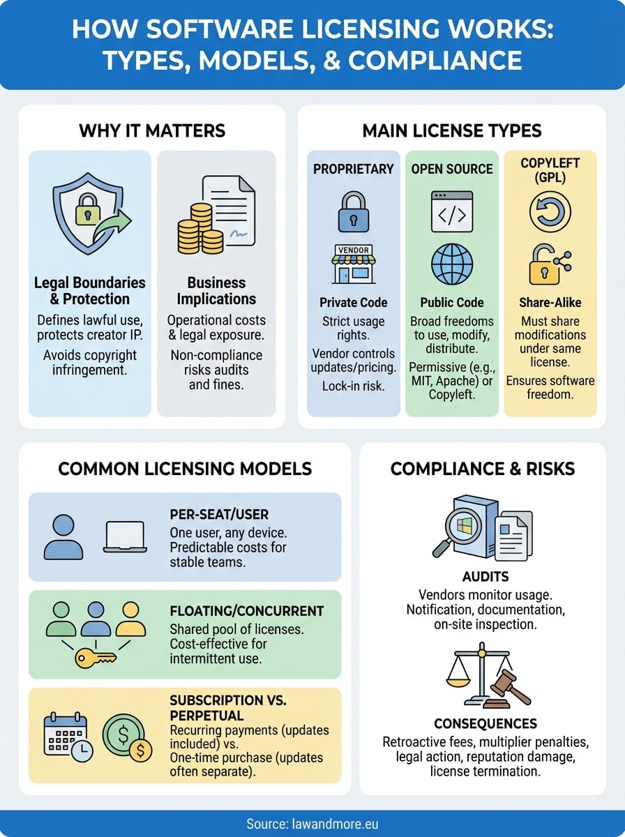 how software licensing works infographic