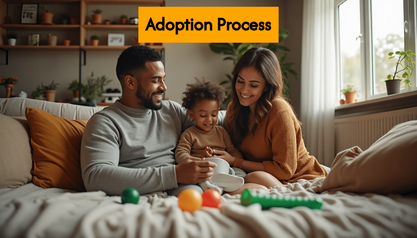 Multicultural Dutch adoptive family at home