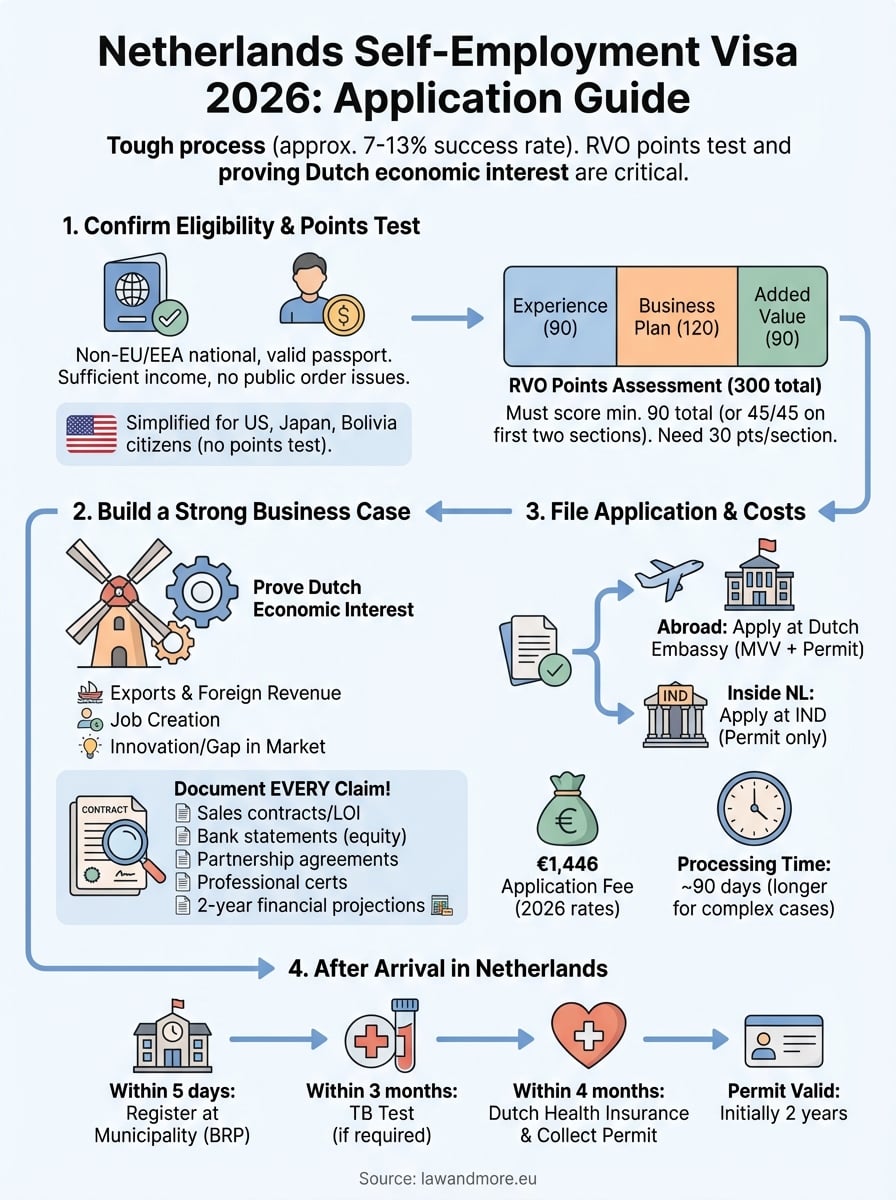 self employment visa netherlands infographic
