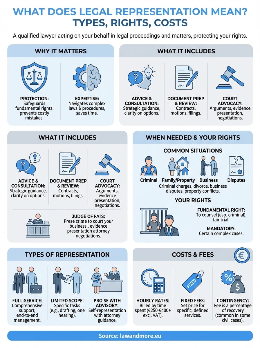 what does legal representation mean infographic