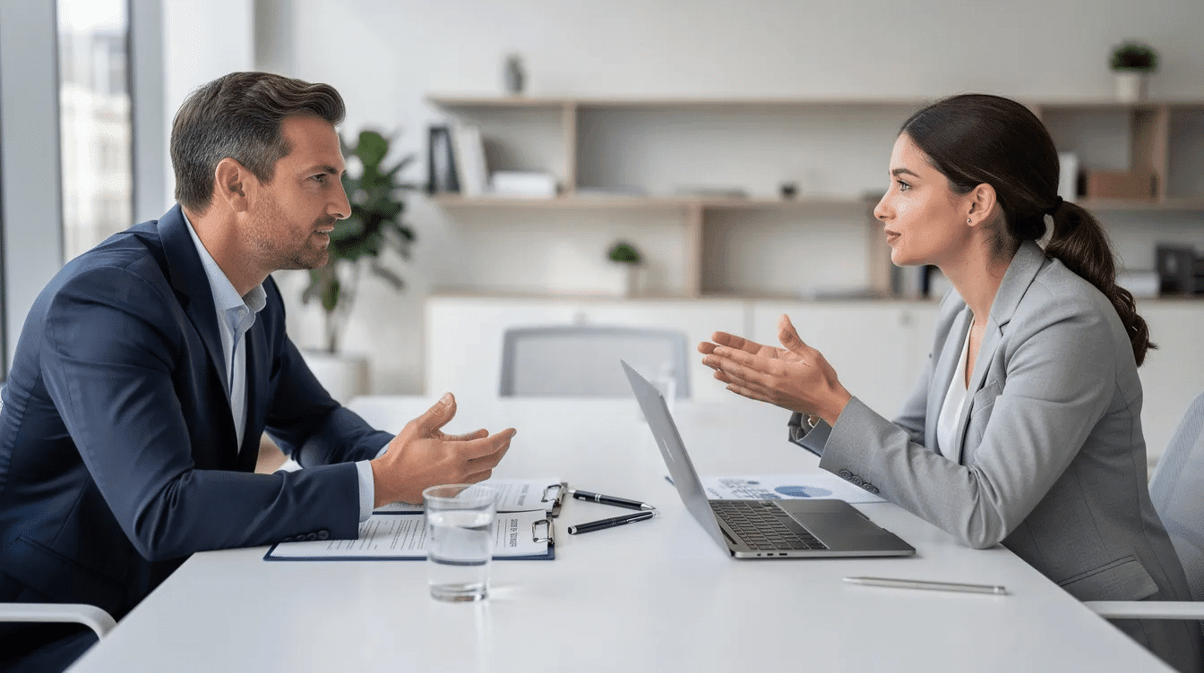 Divorce lawyer: how to arrange your divorce with legal help 1 Lawyer discussing a divorce with a client