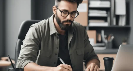 Man behind desk