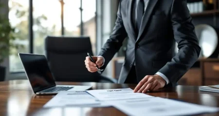man with papers on a desk