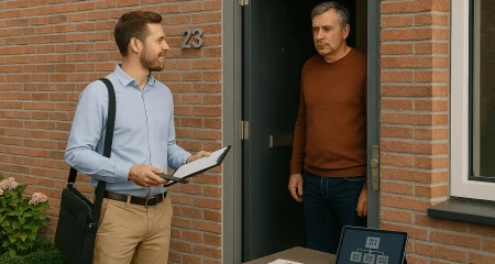 salesperson at the door