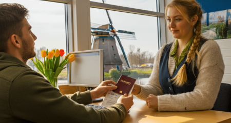 Визаға өтініш беру үшін төлқұжатты ұсынатын тұлға.