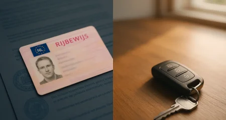 Dutch driving licence and car key