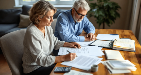 Man en vrouw bespreken documenten