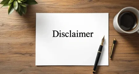 Disclaimer on a wooden table