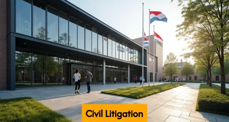 Exterior view of a Dutch courthouse building